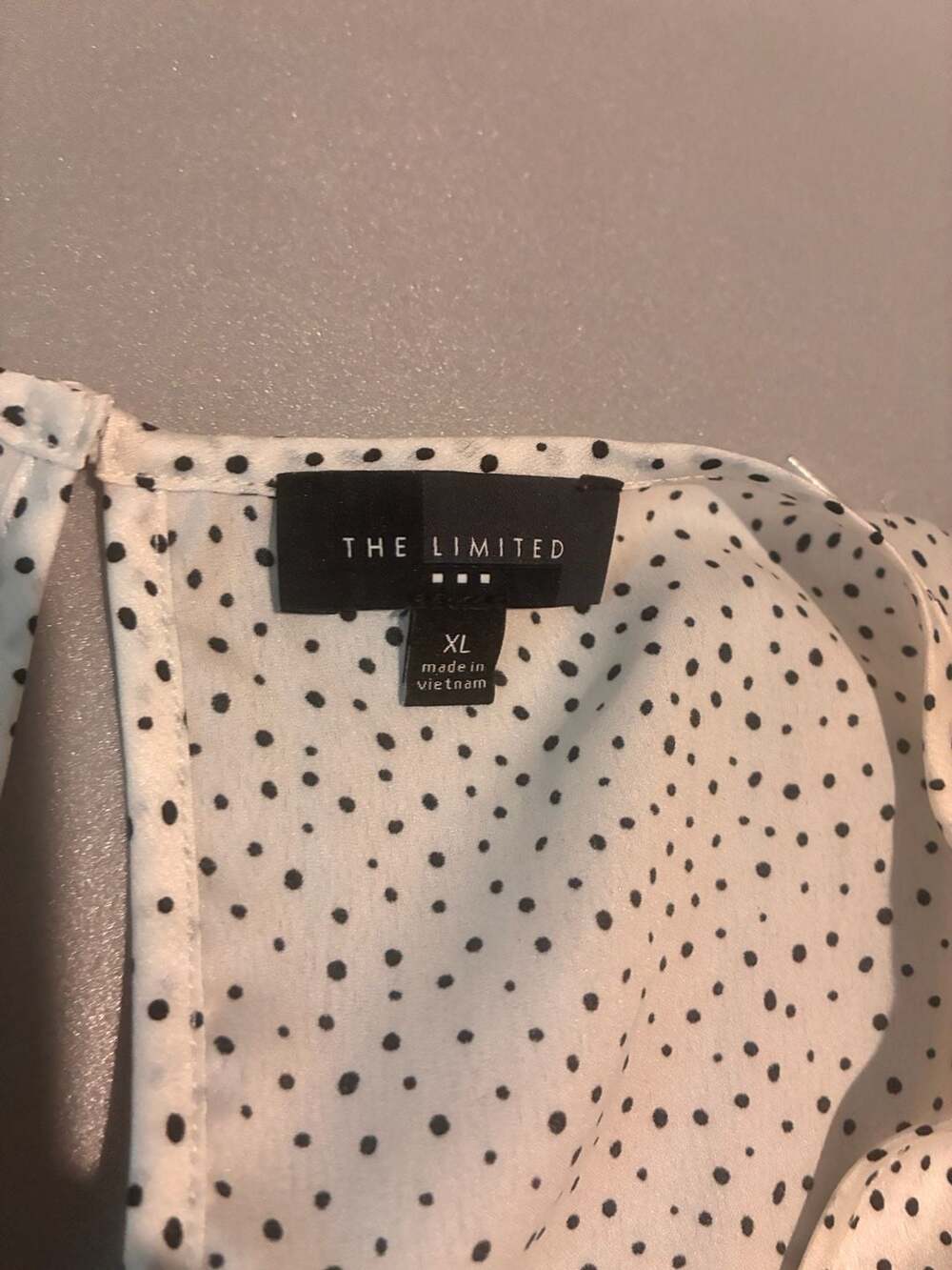 The Limited Blouse Size XL White Black Polka Dot Sleeveless Top